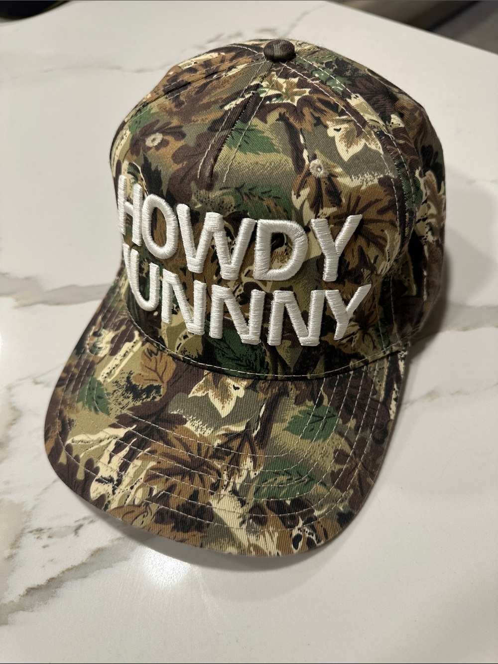 Kids Camo 'Howdy Bunny' Embroidered Baseball Cap